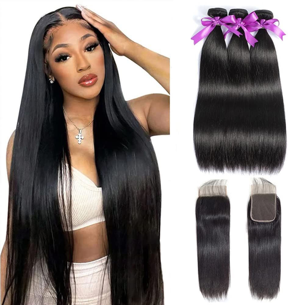 Straight Bundles with Closure Human Hair for Stunning Styles
