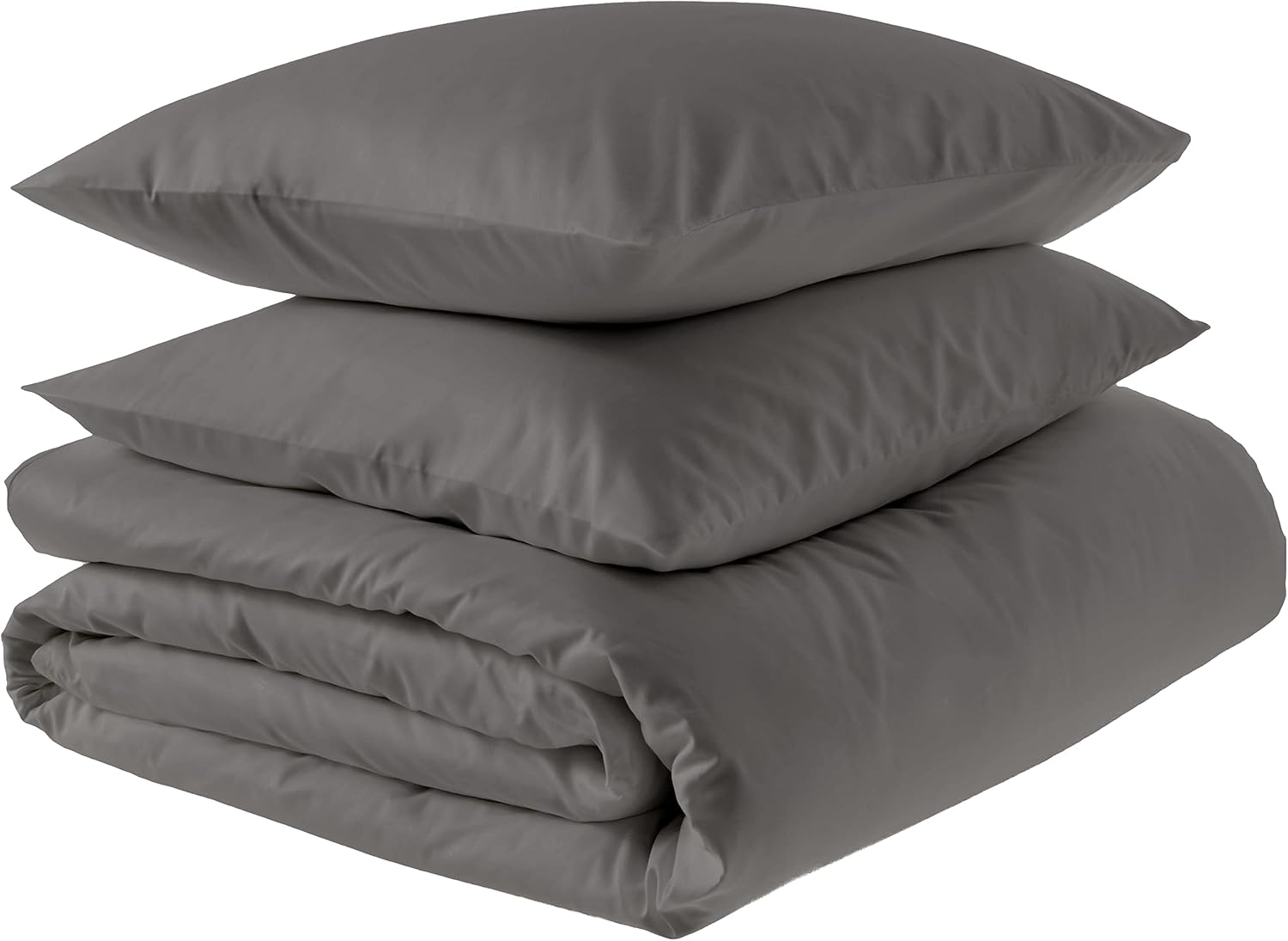 100% Organic Cotton King Duvet Cover Set - Dark Gray Comfort