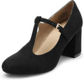 Low Chunky Heels T-Strap Mary Jane Pumps - Comfortable Wedding Shoes 2