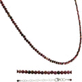 Natural Ruby Gemstone Bead Necklace with Sterling Silver Extender