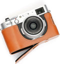 Handmade Genuine Leather Half Camera Case for FUJIFILM X100V - Sandy