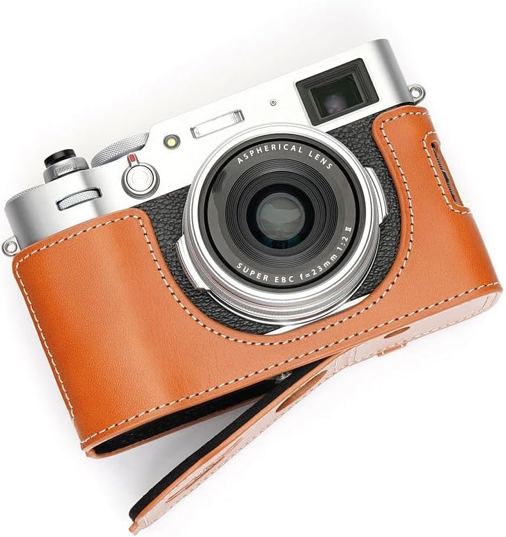 Handmade Genuine Leather Half Camera Case for FUJIFILM X100V