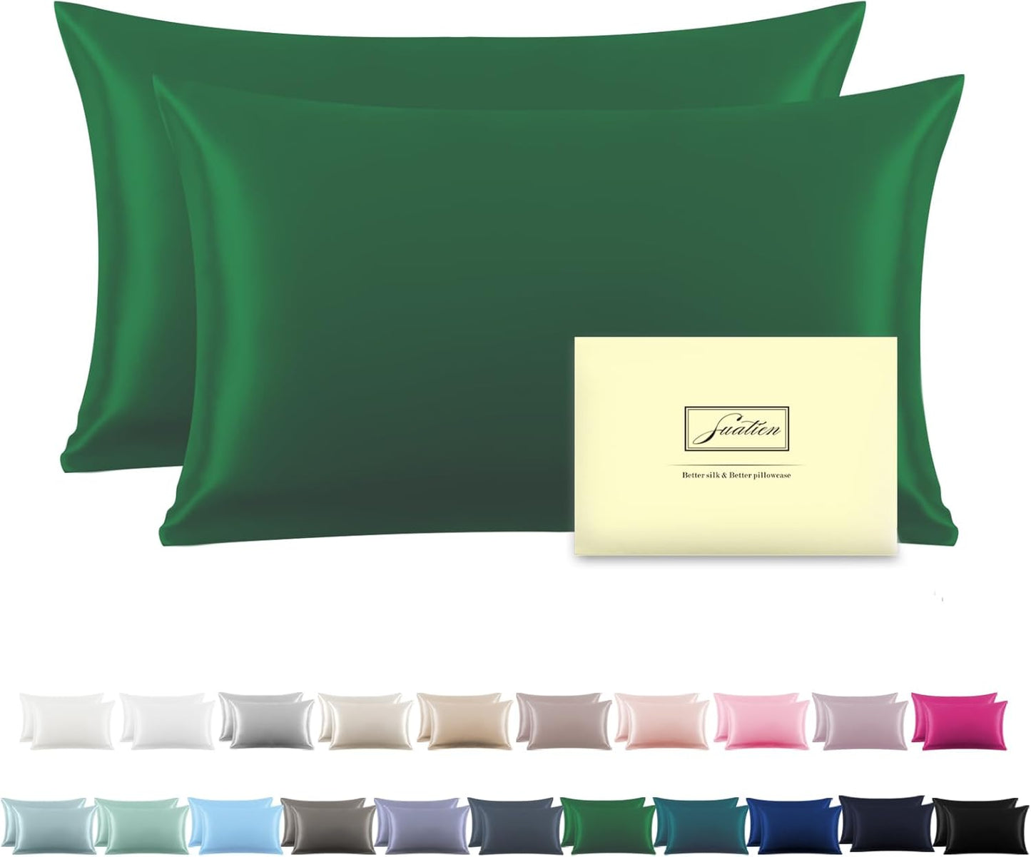 Suatien Silk Pillow Cases 2 Pack for Hair and Skin Care