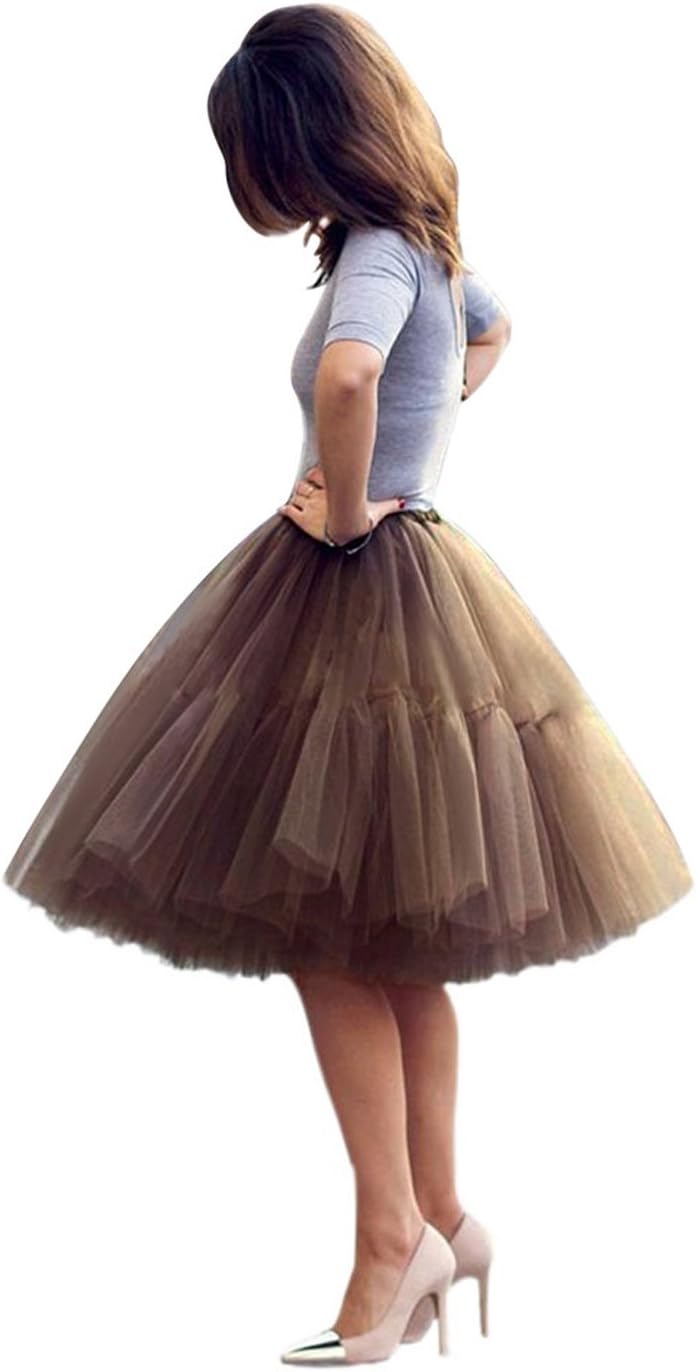 Fluffy Tutu Skirt for Women - Soft Knee-Length Crinoline Style