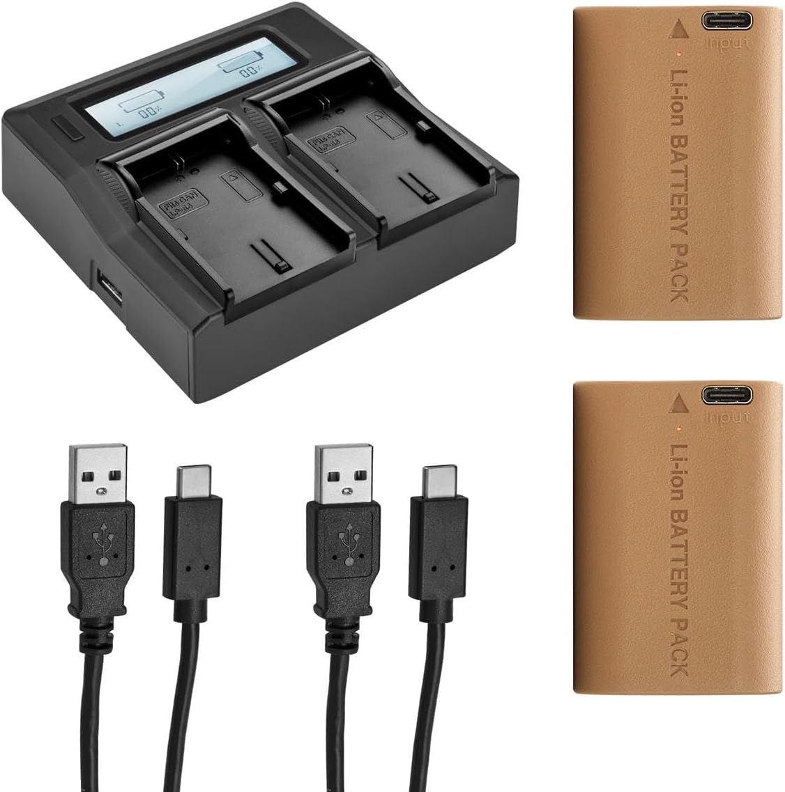 LP-E6NH USB-C Battery 2-Pack & Dual Charger Kit for Canon