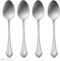Oneida Marquette Fine Flatware Teaspoons Set Of 4 - Classic Shine