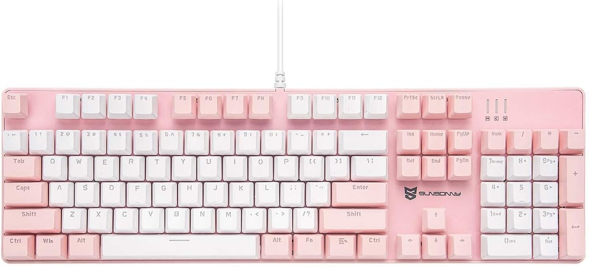 Wired Mechanical Keyboard with Brown Switches for Gaming & Office