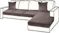 Sectional Couch Covers for 4-Piece Velvet L Shape Sofa - Coffee