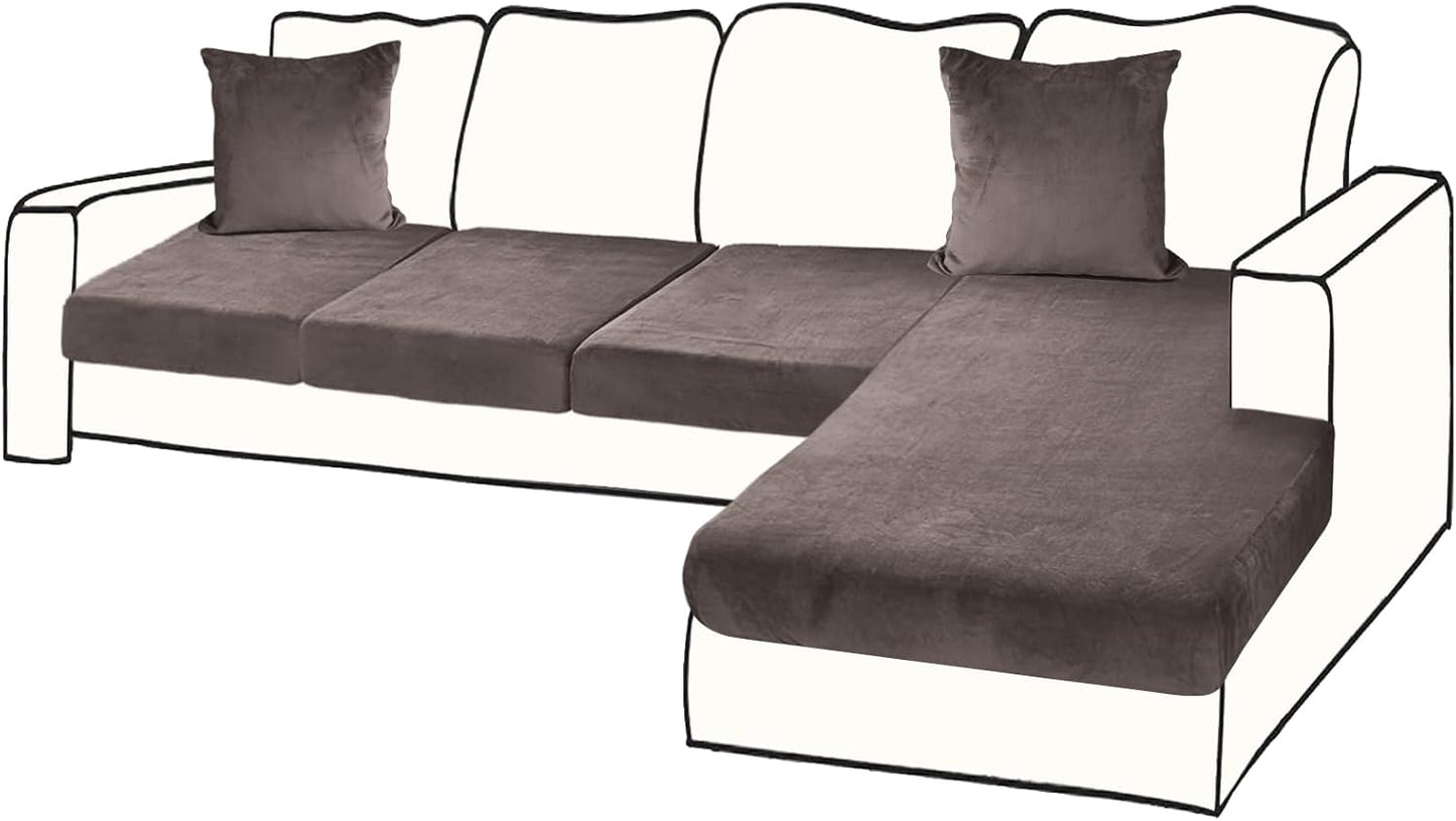 Sectional Couch Covers for 4-Piece Velvet L Shape Sofa