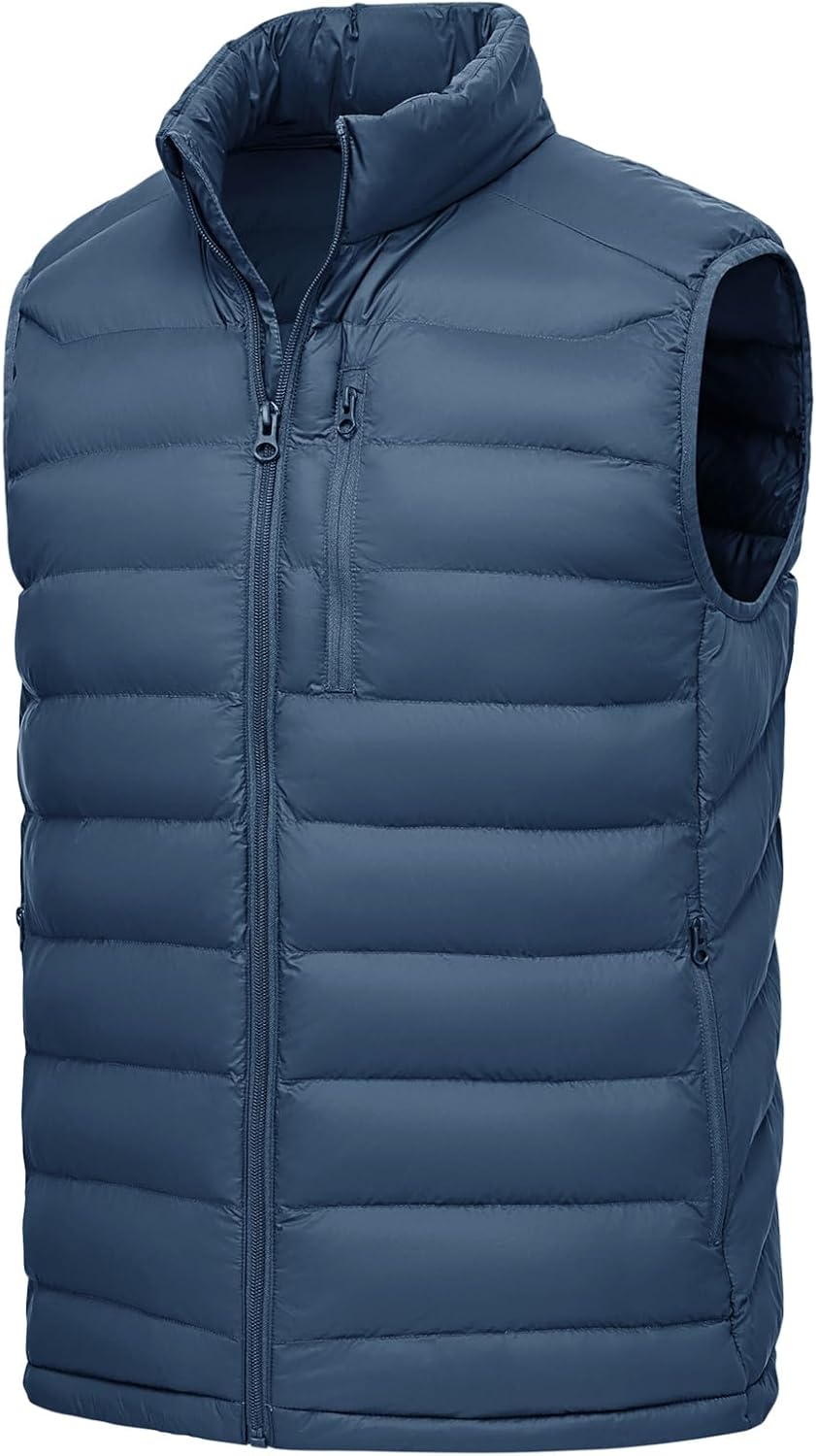 Rdruko Men's Puffer Vest for Winter Warmth and Outdoor Activities