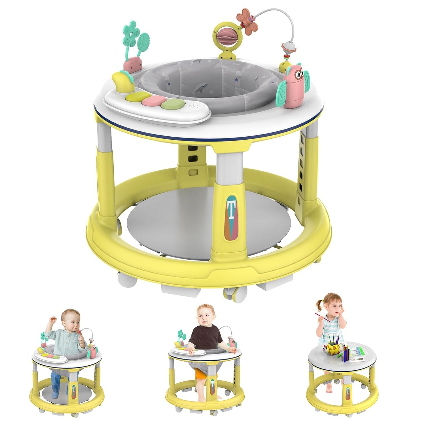 Adjustable Baby Walker with Lights & Toys