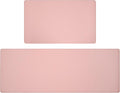 Lyeasw Pink Kitchen Mats Set - Non-Slip Waterproof Cushioned Rugs