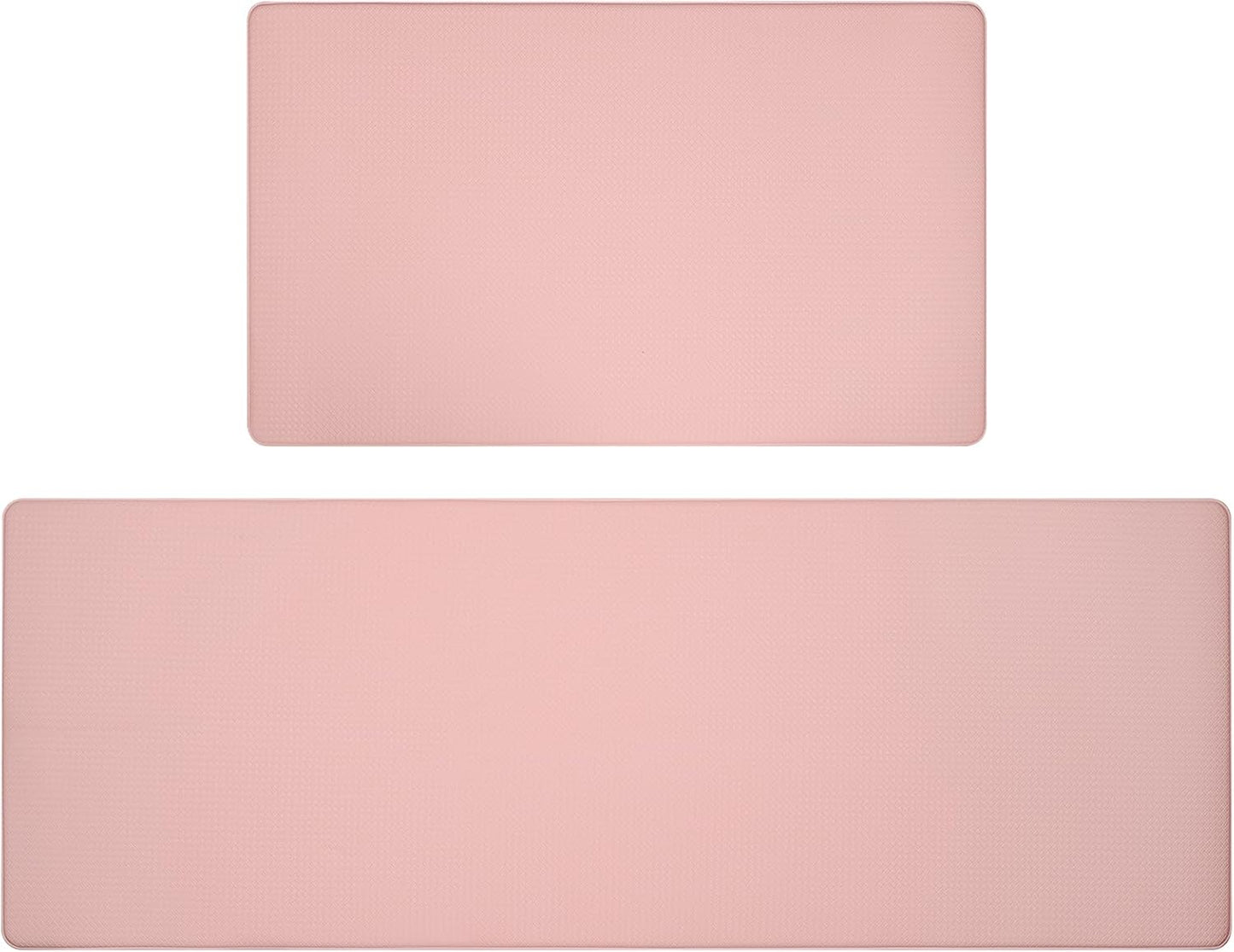 Lyeasw Pink Kitchen Mats Set - Non-Slip Waterproof Cushioned Rugs