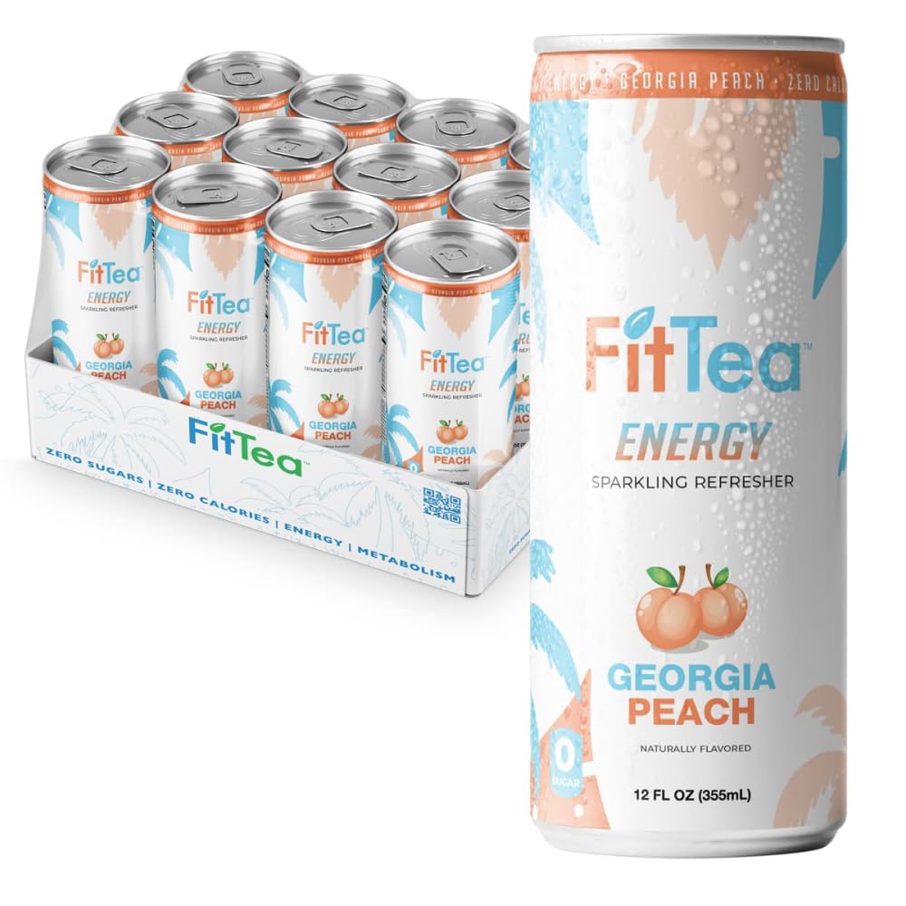 FitTea Healthy Energy Drink - Georgia Peach Sparkling Refresher