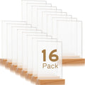 4 x 6 Clear Acrylic Sign with Wood Base 16 Pack - T Shape Display