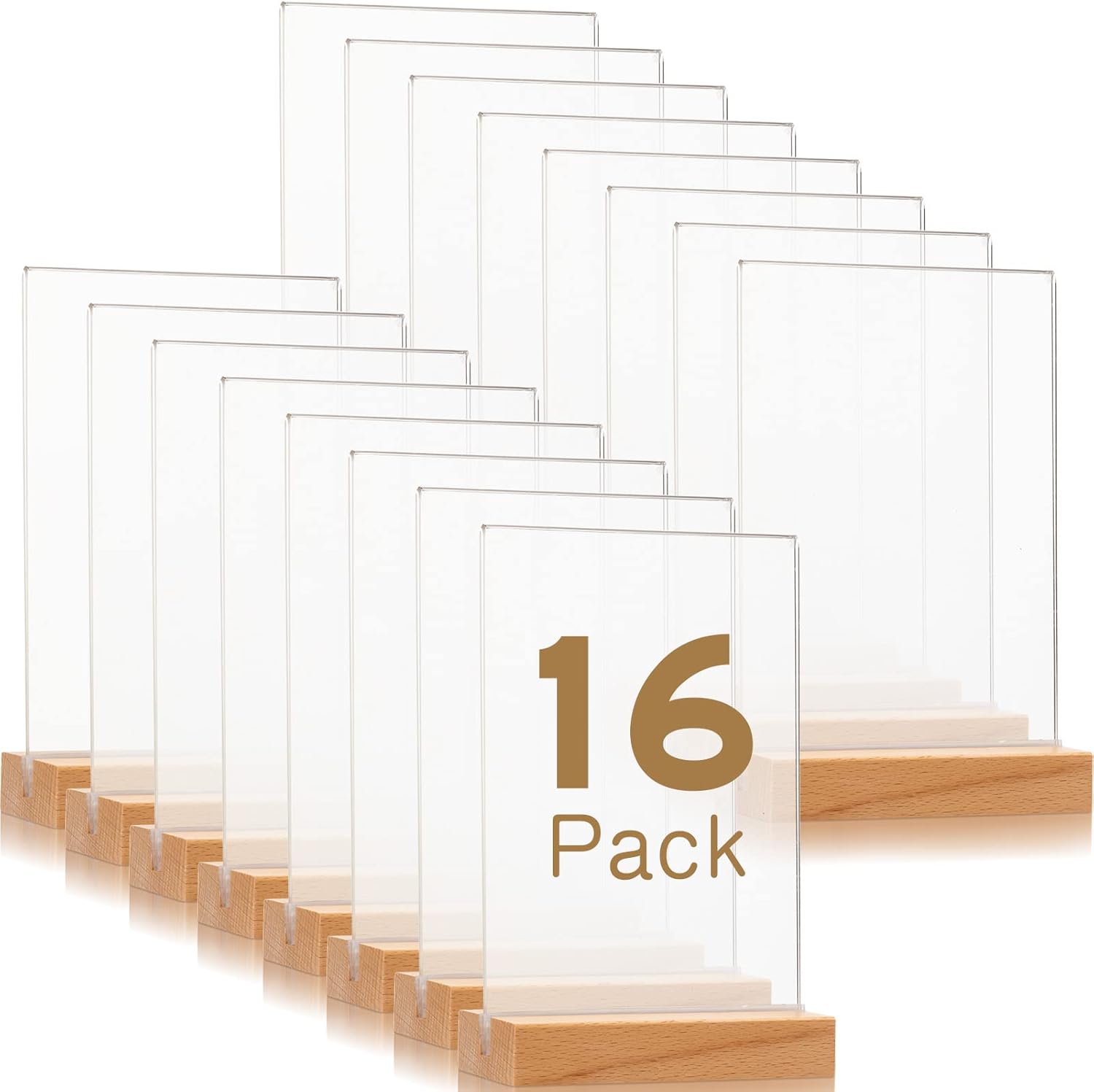 Vinsot 16 Pack 4 x 6 Inch Clear Acrylic Sign Holder for Displays