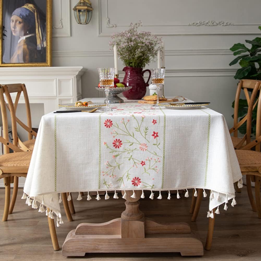 Elegant Floral Pattern Table Cloth for Indoor and Outdoor Use