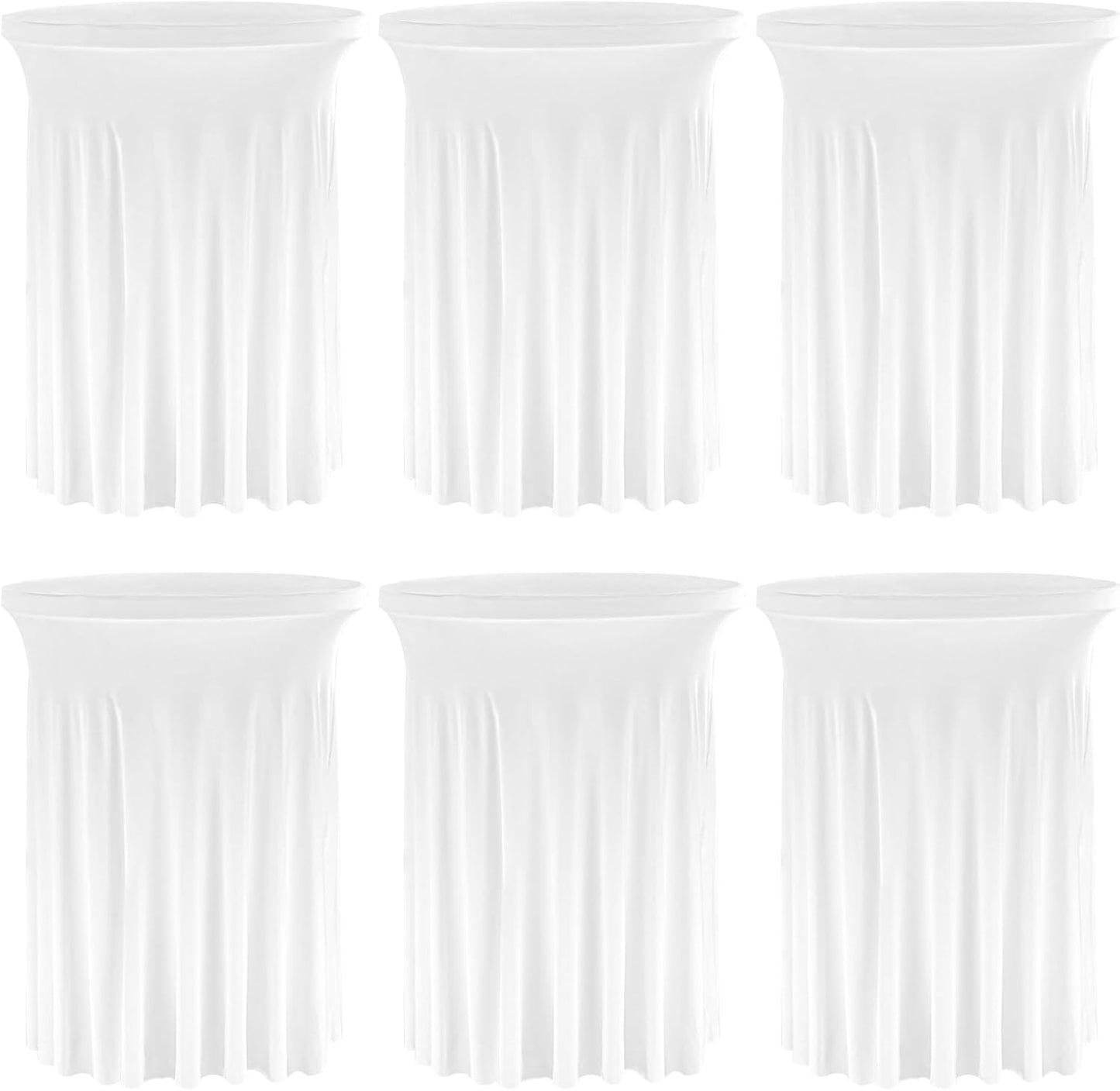 Spandex Round Cocktail Table Cover Set - 6 Pack