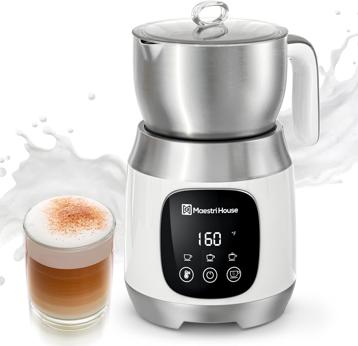 Maestri House Milk Frother with Variable Temp and Froth Thickness