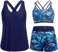Holipick 3 Piece Tankini Swimsuit - Tummy Control, Built-In Bra
