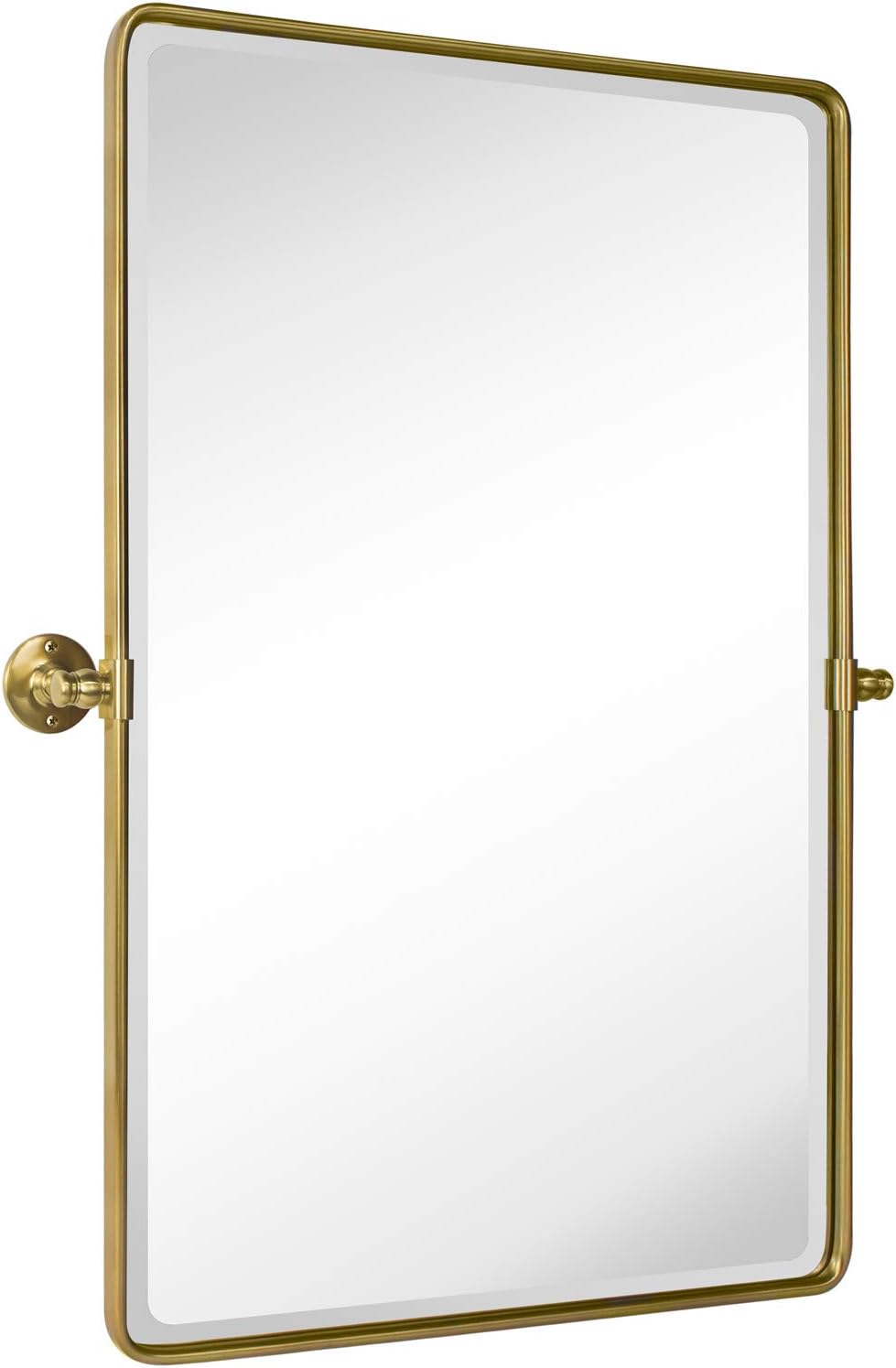 27 x 35 in Gold Pivot Mirror for Elegant Bathroom Decor