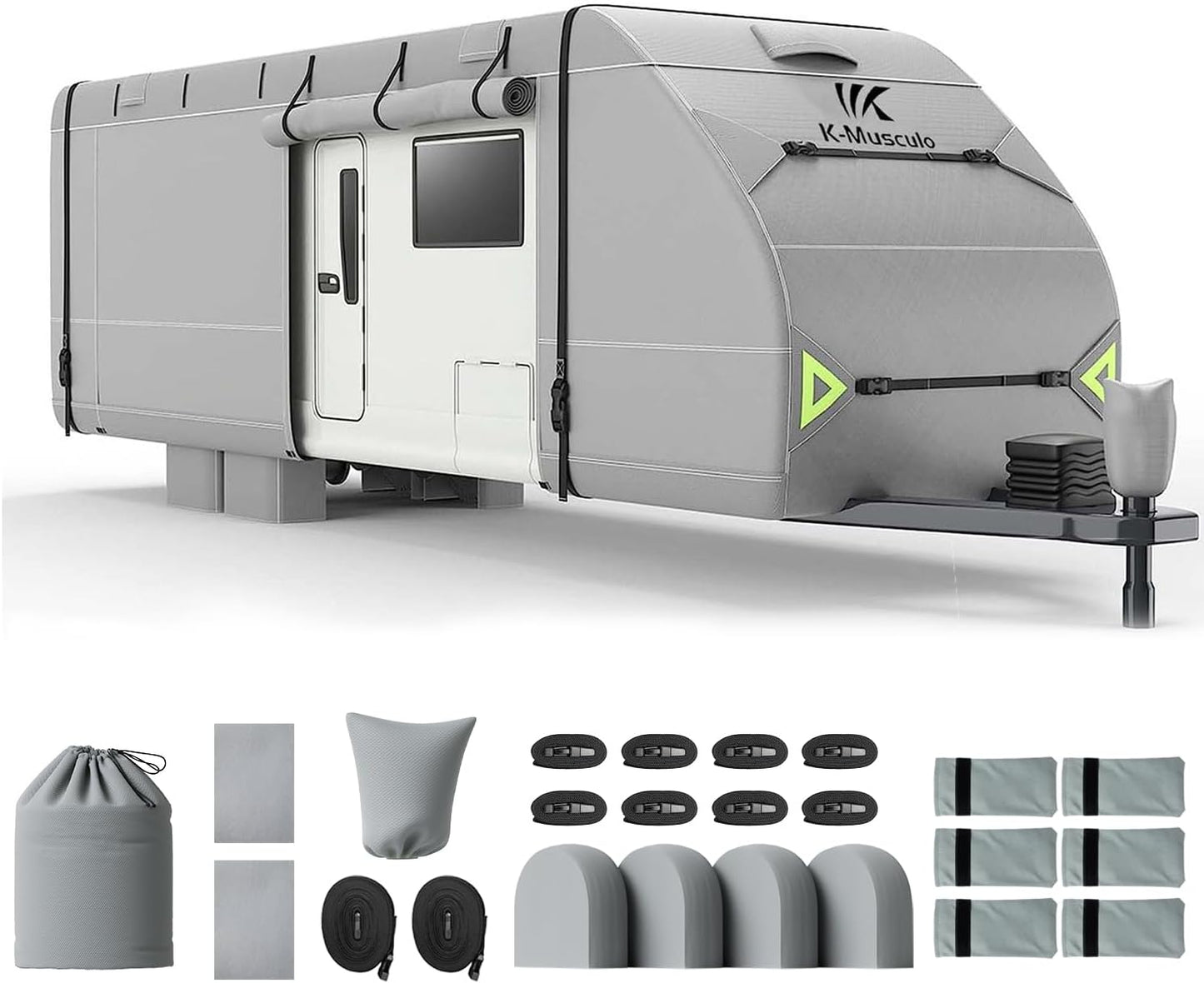K-Musculo RV Cover for 20-22 FT Travel Trailers - Heavy Duty