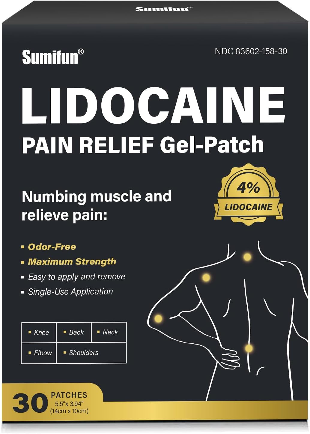 Maximum Strength Lidocaine Patches for Pain Relief - 30 Count
