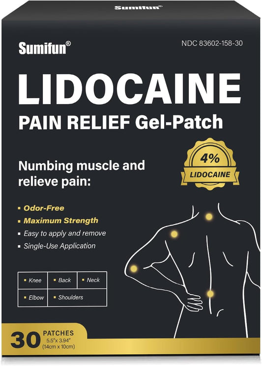 Maximum Strength Lidocaine Patches for Pain Relief - 30 Count