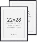 22x28 Black Picture Frame Solid Oak Wood Frame for Wall - Rustic