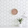 Peel and Stick Kitchen Wallpaper White Hexagon Contact Paper