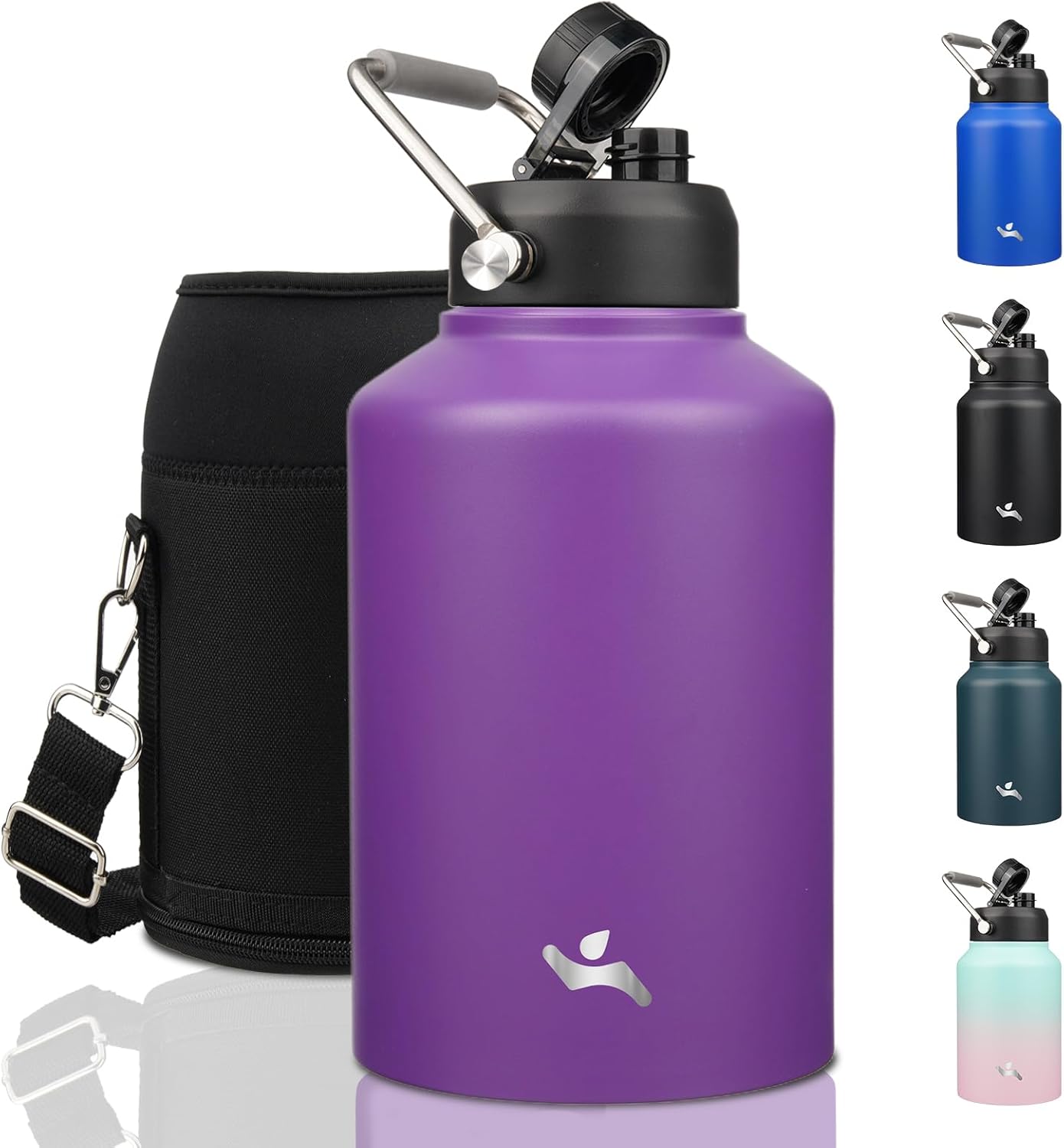 1 Gallon Insulated Water Bottle with Handle for Hydration