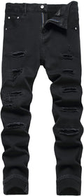 Baylvn Men's Designer Straight Slim Fit Patchwork Jeans - Trendy in
