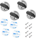 4 Pack Door Stoppers with 3M Adhesive - Stainless Steel Door Stopper