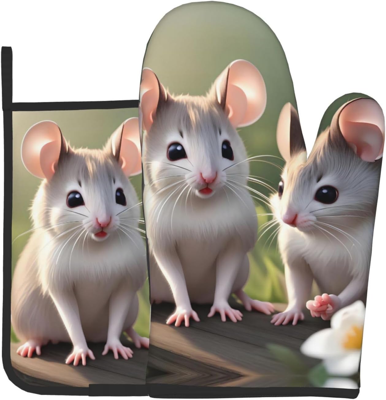 Cute Animals Heat-Insulating Gloves Set: Microwave & Oven Safe
