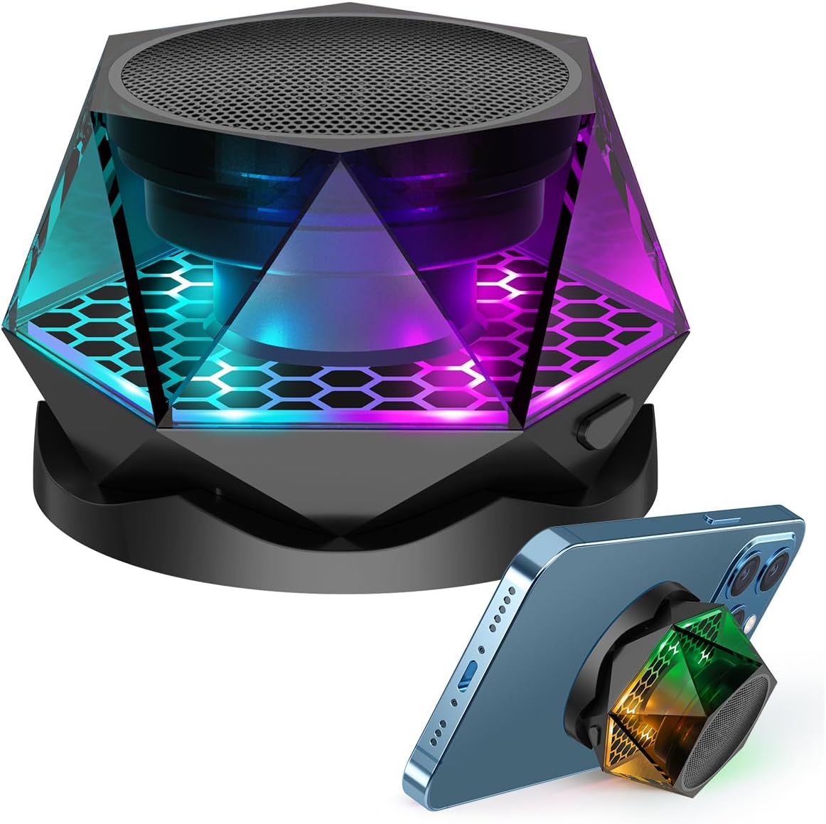 EGKimBa Diamond Bluetooth Speaker: Wireless, Colorful Light Show