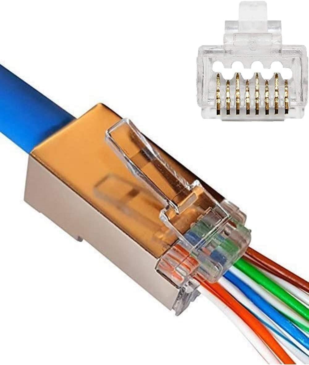 RJ45 Pass Through Network Cable Modular Plug for High Performance