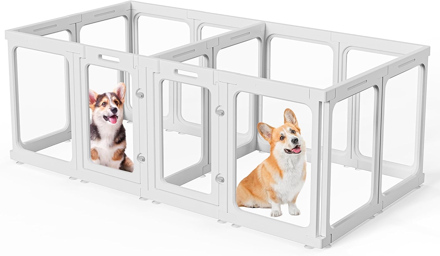 Clear Acrylic Dog Playpen with Door for Small & Medium Pets