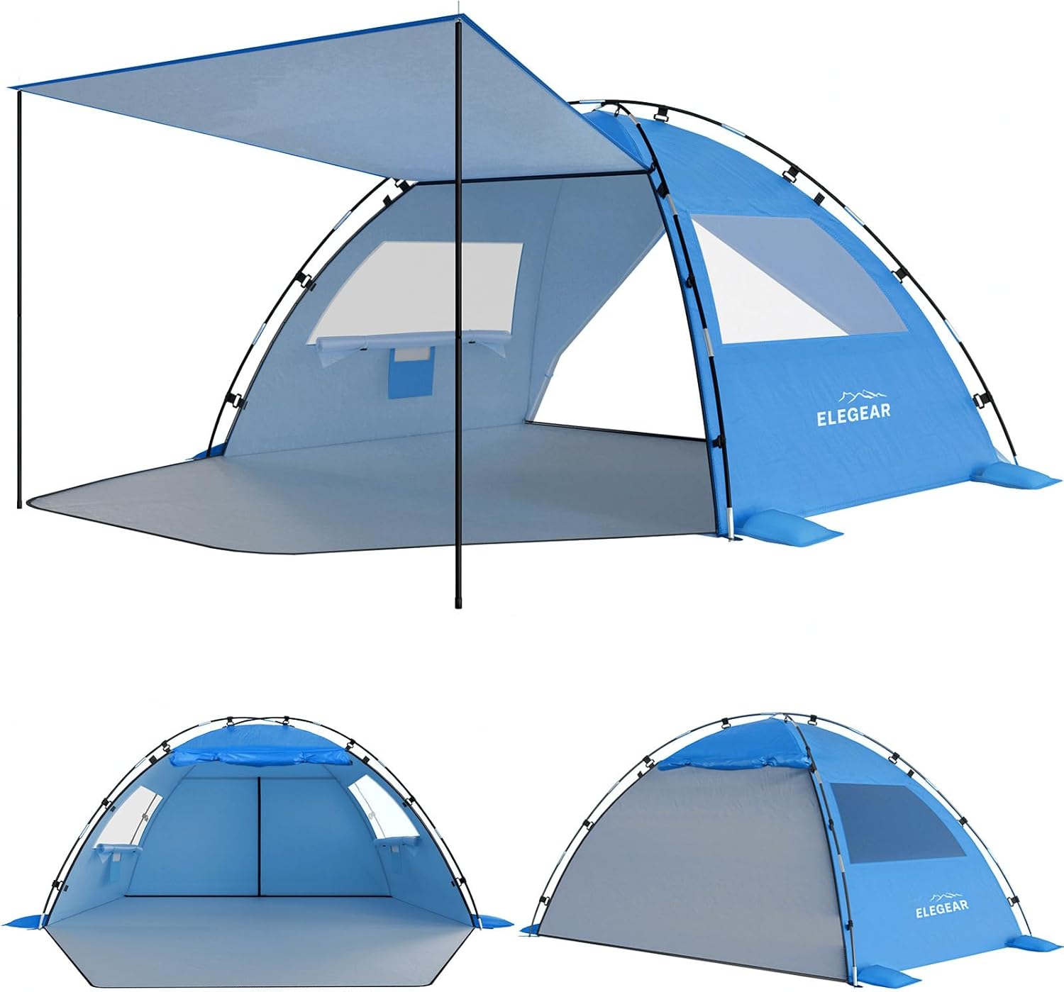 Elegear Beach Tent Sun Shelter for 4-5 People with Canopy