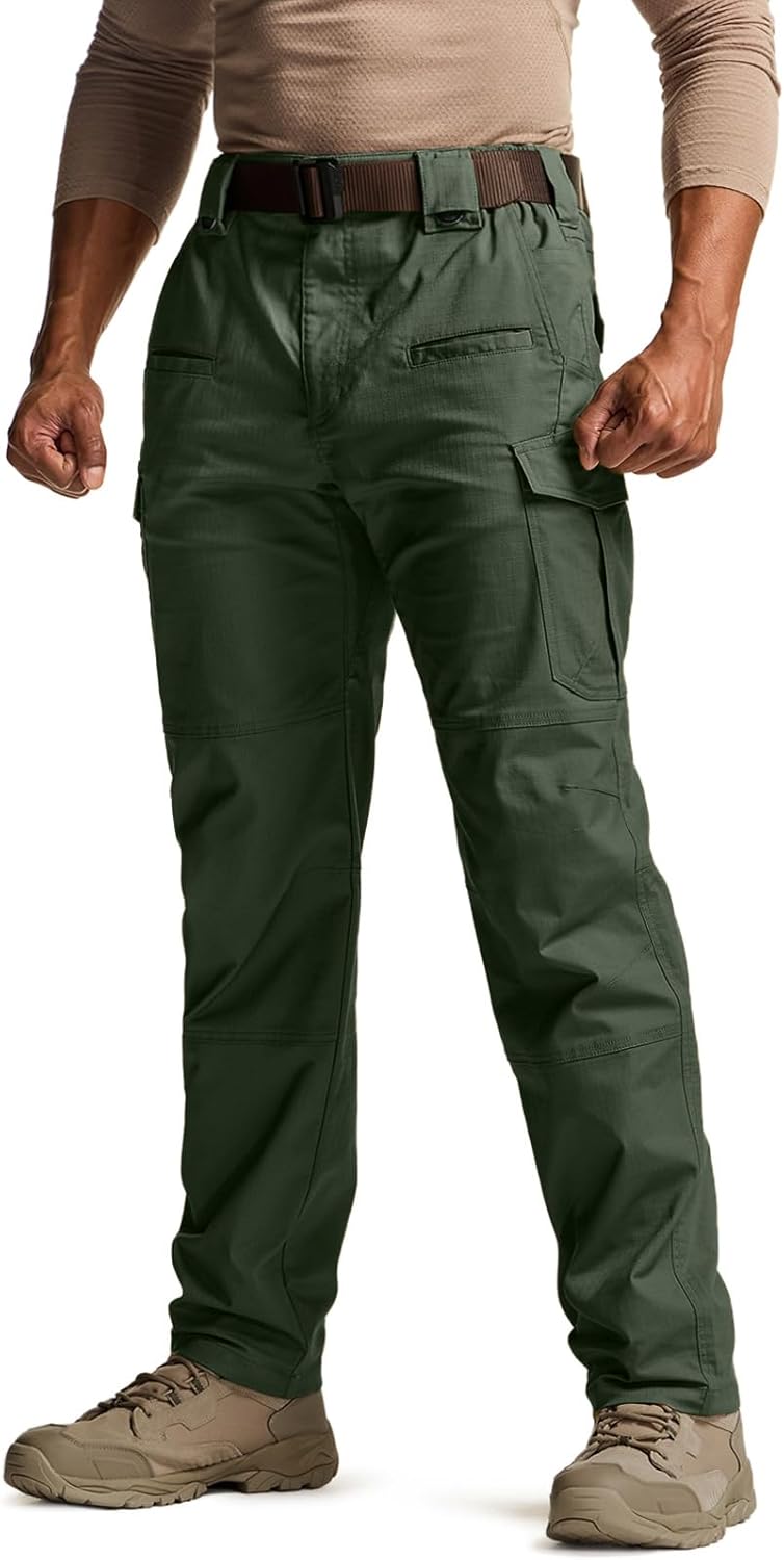 CQR Men's Flex Stretch Tactical Pants for Outdoor Activities