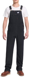 HISEA Mens Denim Bib Overalls - Stretch Workwear for Tough Jobs