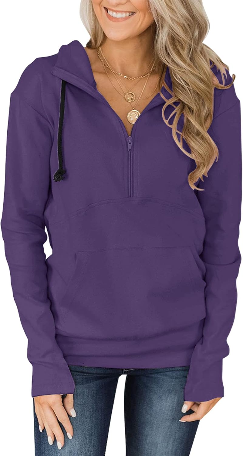 Fallorchid Women's Cozy Quarter Zip Hoodie