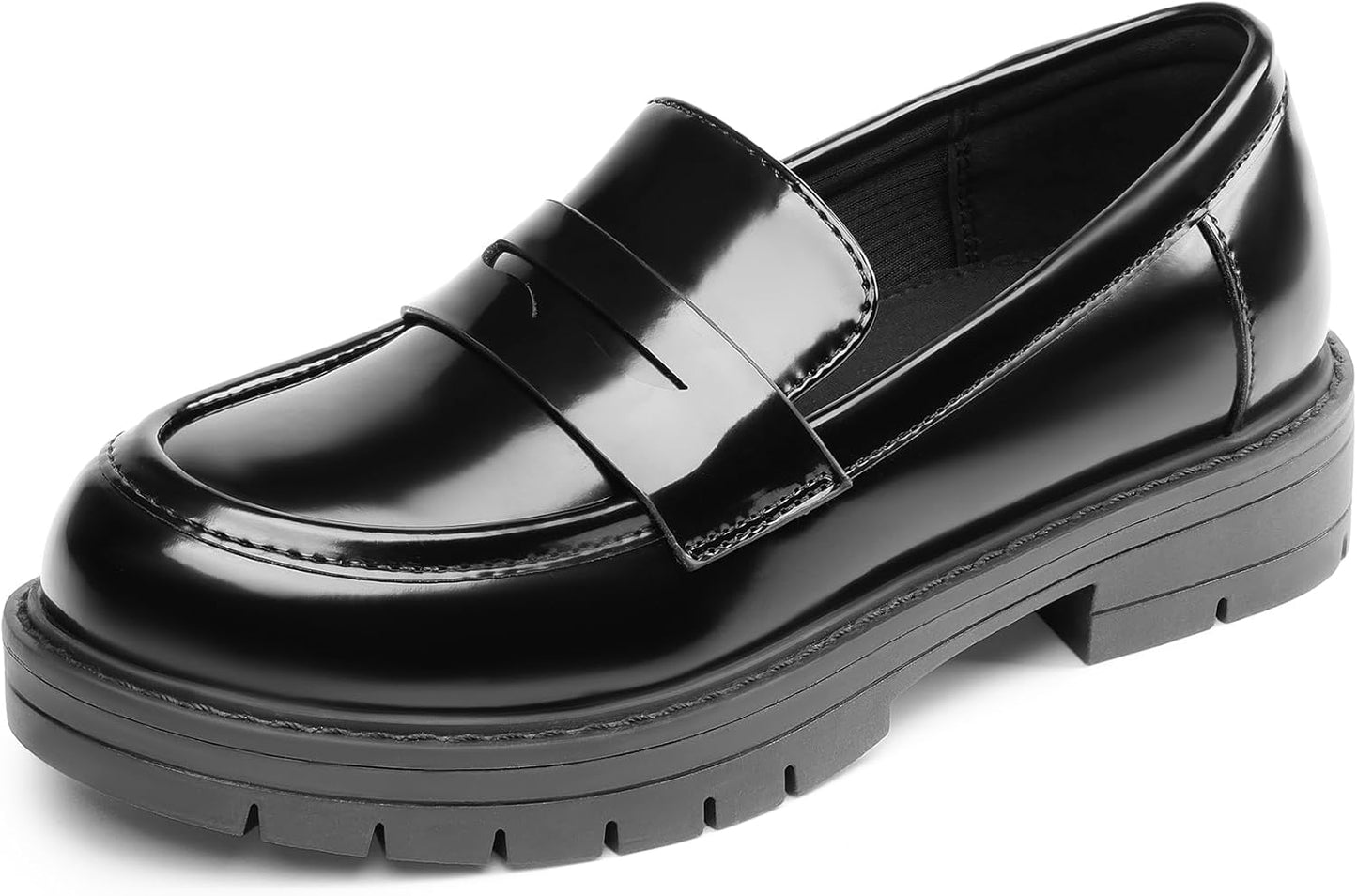 DREAM PAIRS Girls Loafers Chunky Platform Penny Slip On Shoes