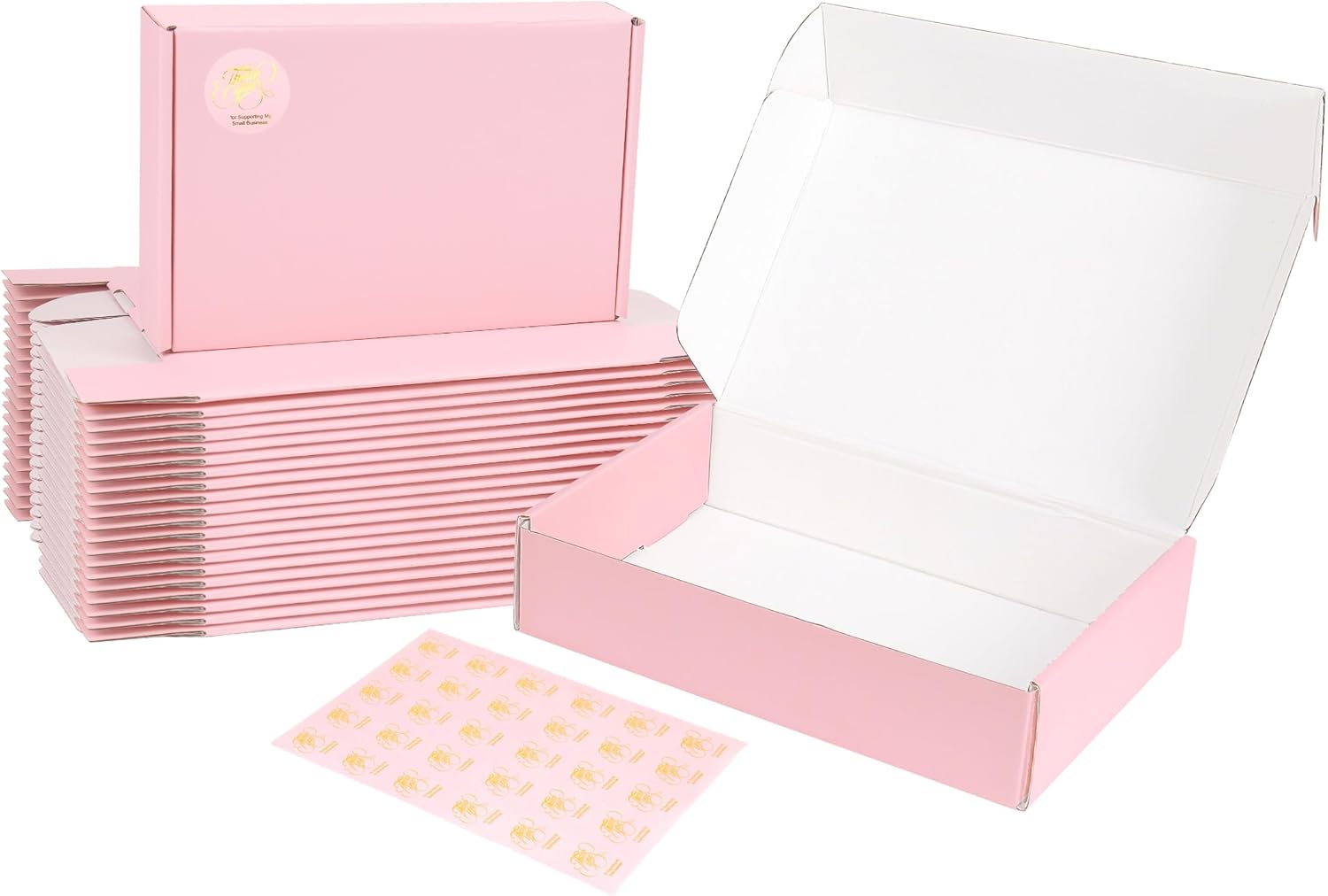 9x6x2 Pink Shipping Boxes for Small Business Mailing Gifts