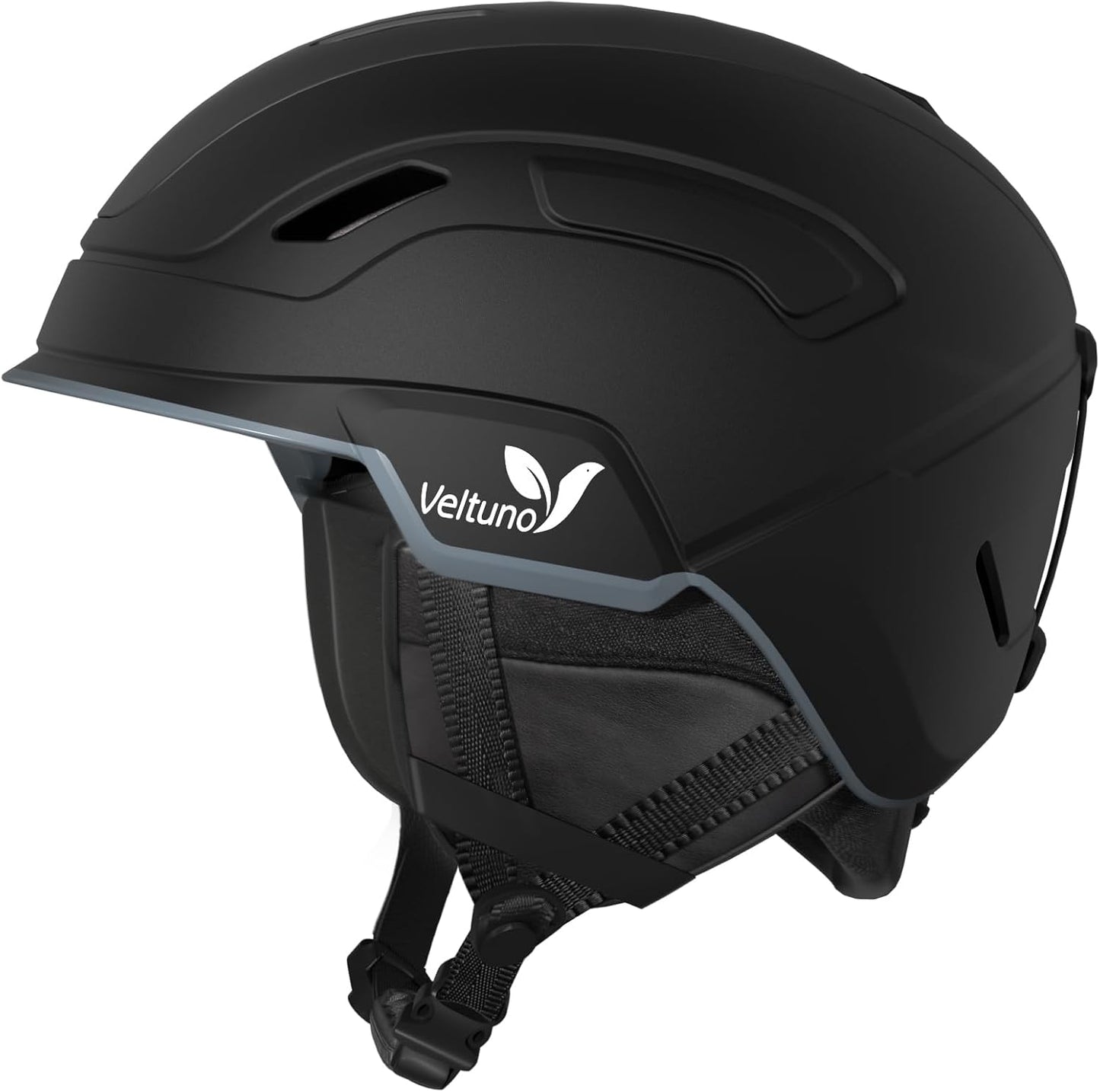 Veltuno Ski Helmet: 7 Vents, Dial Fit, Fleece Liner - Goggles Compatible