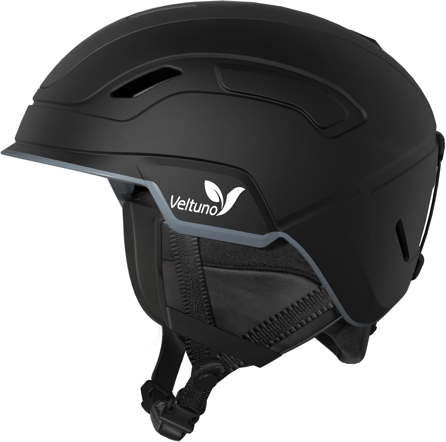 Veltuno Ski Helmet: 7 Vents, Dial Fit, Fleece Liner - Goggles Compatible