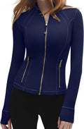 SUUKSESS Women Golden Full Zip Up Workout Cropped Jacket - Slim Fit as