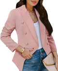 CRAZY GRID Womens Casual Blazer Jacket Gold Button Long Sleeve Shoes
