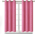 BGment Short Blackout Curtains 42 x 45 in Pink - Star Room Darkening