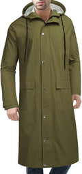 COOFANDY Men's Rain Jacket with Hood Waterproof Lightweight Long misty