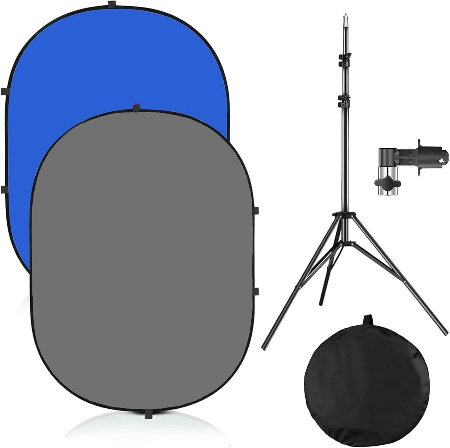 5x7ft Chromakey Blue Grey Backdrop with Stand for Photography
